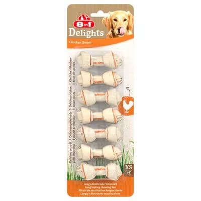 8in1 Delights Ossi da masticare Pollo Snack per cani