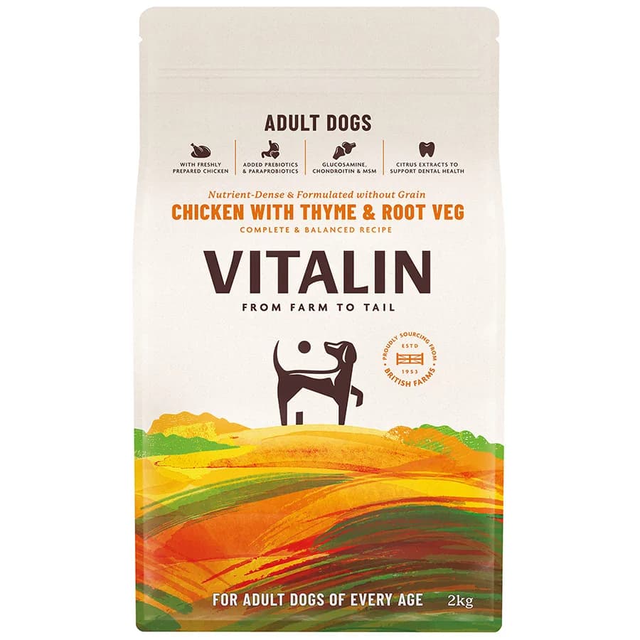 Vitalin Adult Dry Dog Food Chicken with Veg & Thyme