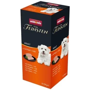 Animonda Vom Feinsten Nassfutter Hund, Adult Kalb und Geflügel