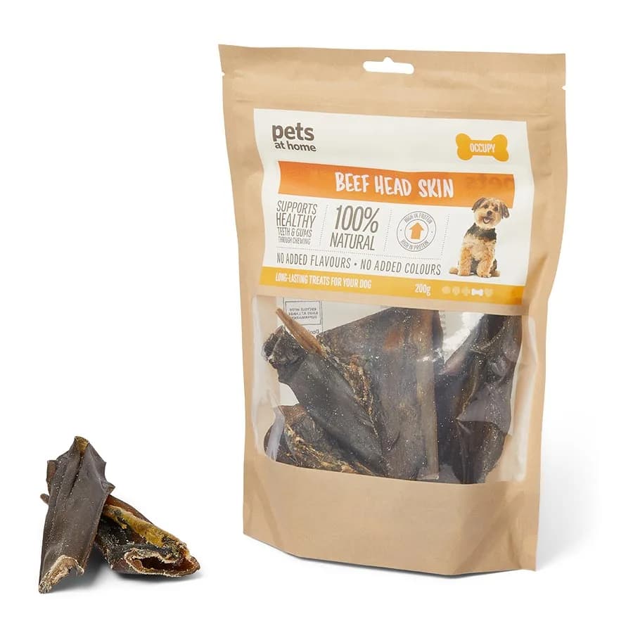 Pets at Home Occupy Beef Head Skin Dog Treats