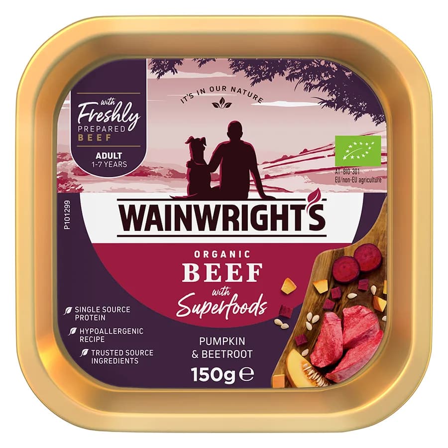 Wainwright's Wet Adult Dog Food Organic Beef With Superfoods