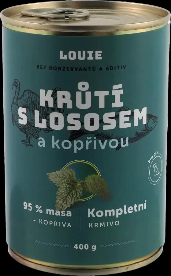Louie krůtí s lososem a kopřivou
