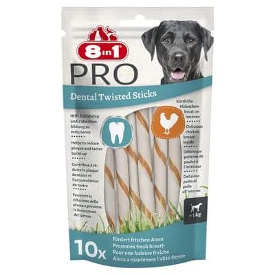 8in1 Pro Dental Twisted Sticks for Small Dogs Chicken