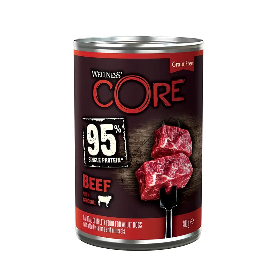 Wellness Core 95% Wet Adult Dog Food Beef with Broccoli