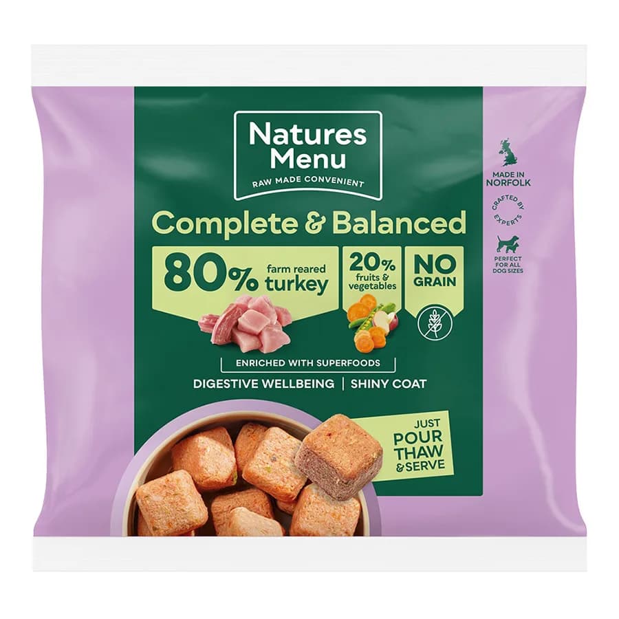 Nature's Menu Complete & Balanced 80/20 Frozen Adult Dog Food Turkey