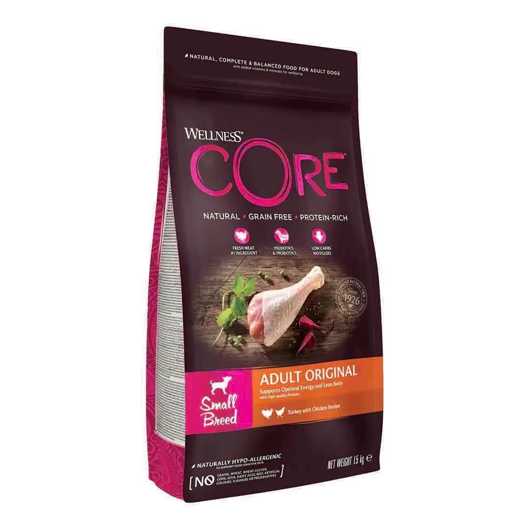 Wellness Core Dry Small Breed Adult Dog Food Original Turkey with Chicken Recipe
