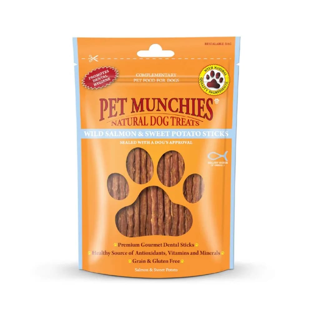 Pet Munchies Wild Salmon and Sweet Potato Sticks Natural Dog Treats