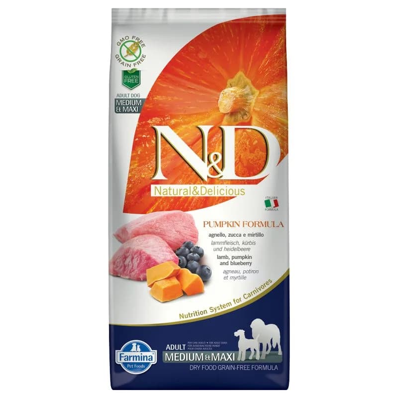 Farmina N&D Pumpkin Dog Grain Free Adult Medium/Maxi Lamb & Blueberry