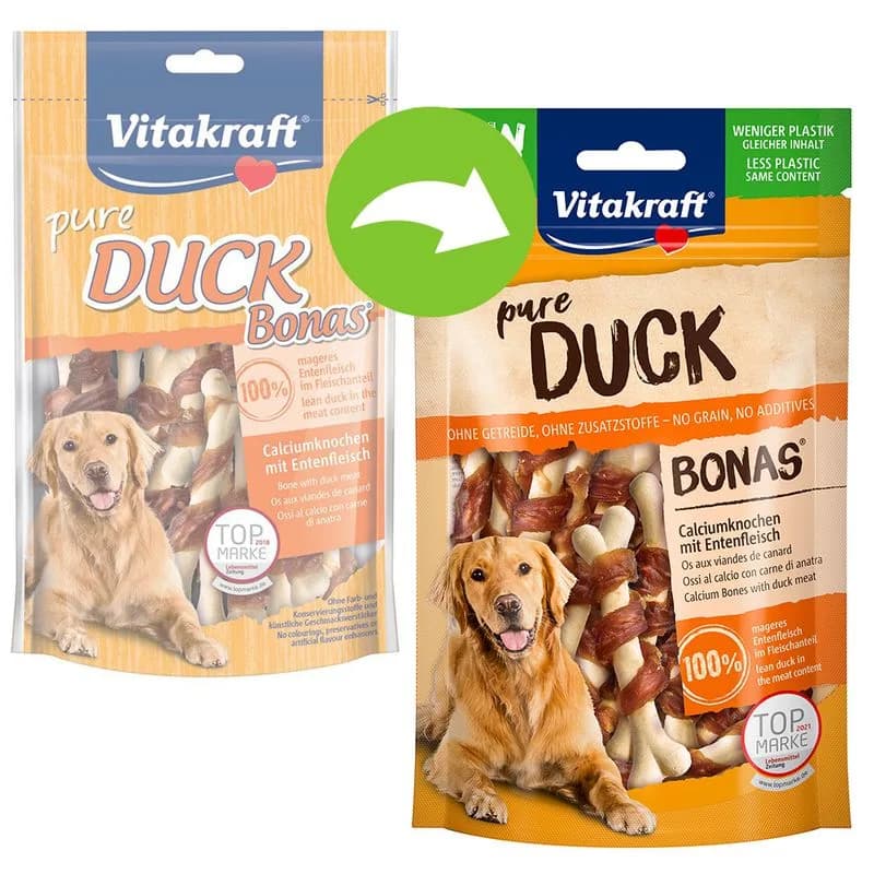 Hundgodis Tuggben Vitakraft pure DUCK Bonas kalciumben med anka
