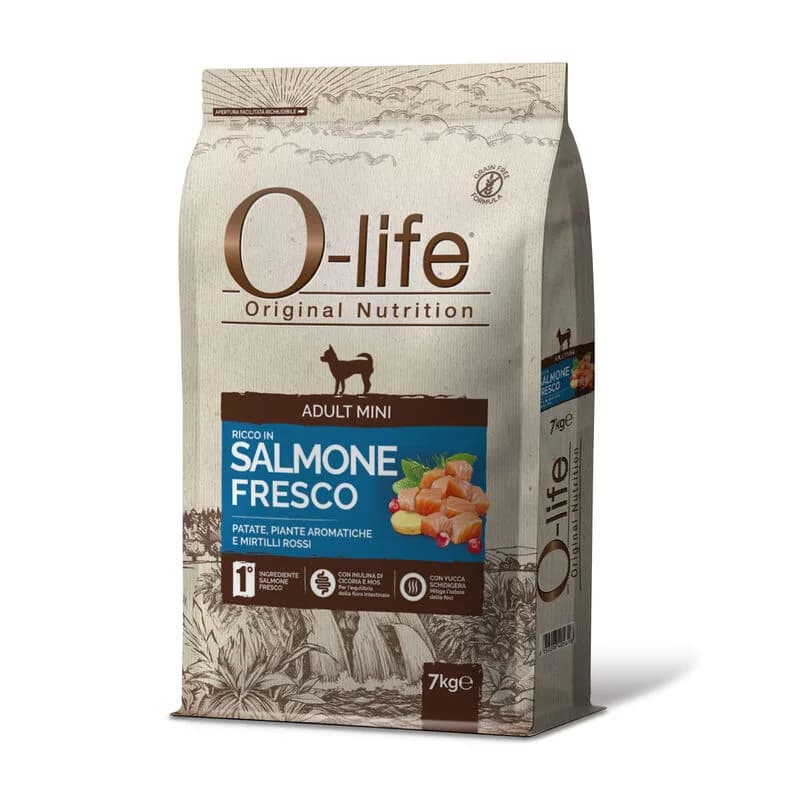 O-life Dog Adult Mini con Salmone Fresco