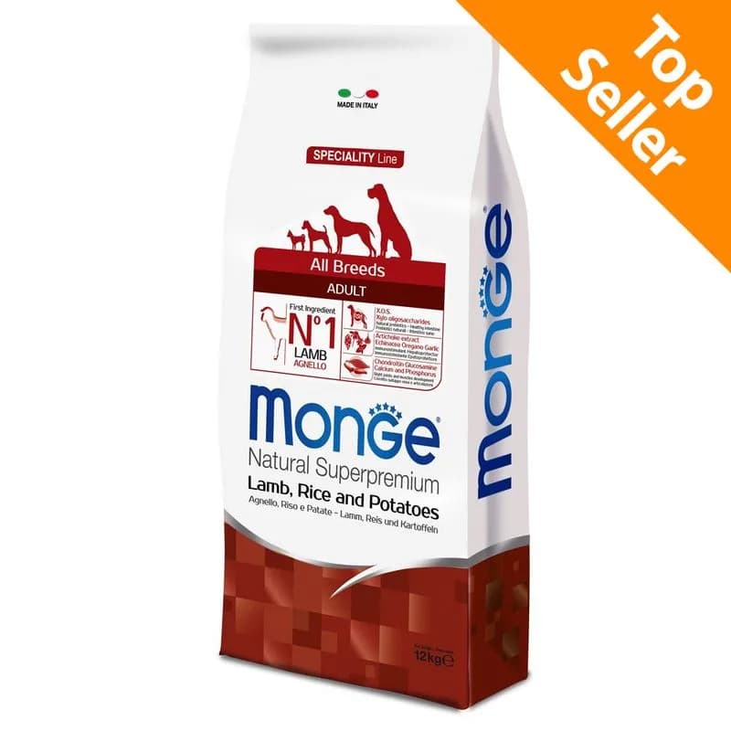 Monge Pies Monge Superpremium All Breeds Adult Krokiety z jagnięciną, ryżem i ziemniakami