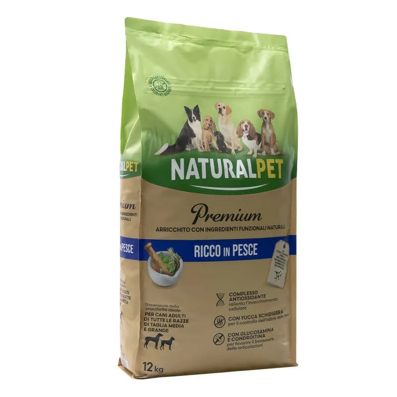 Naturalpet Premium Dog Adult Medium&Large ricco in Pesce