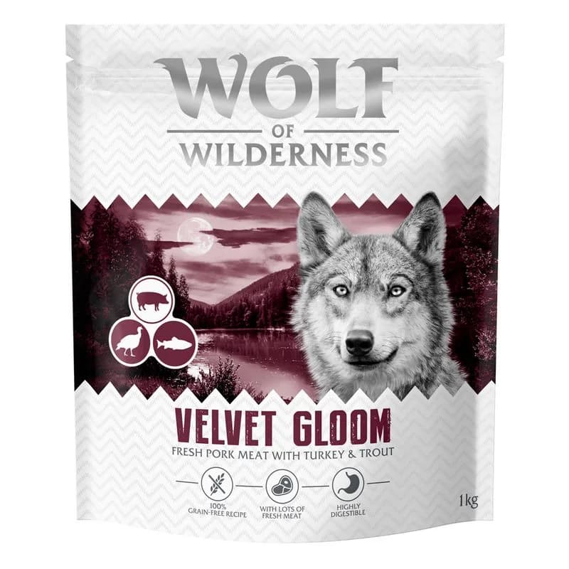 Wolf of Wilderness "Velvet Gloom" pulyka & pisztráng - gabonamentes
