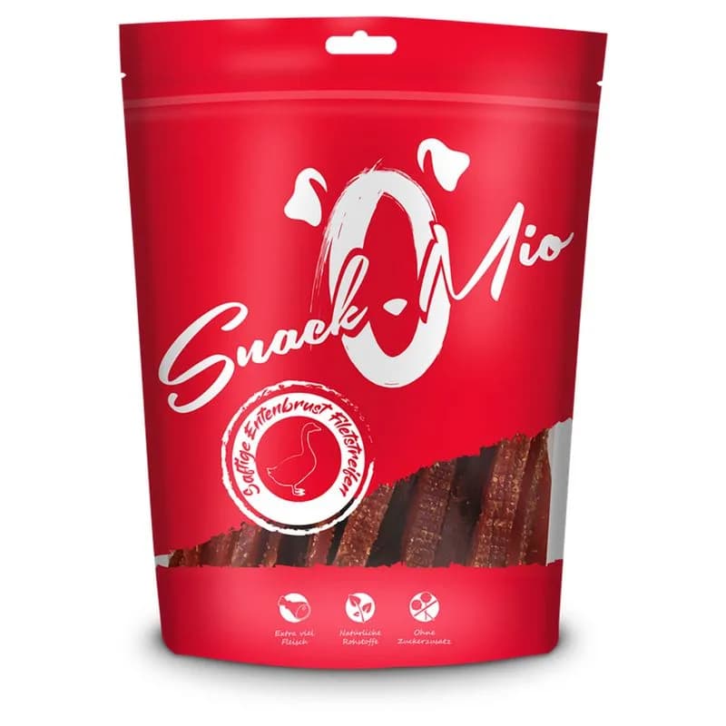 SnackOMio šťavnaté proužky z kachních prsou