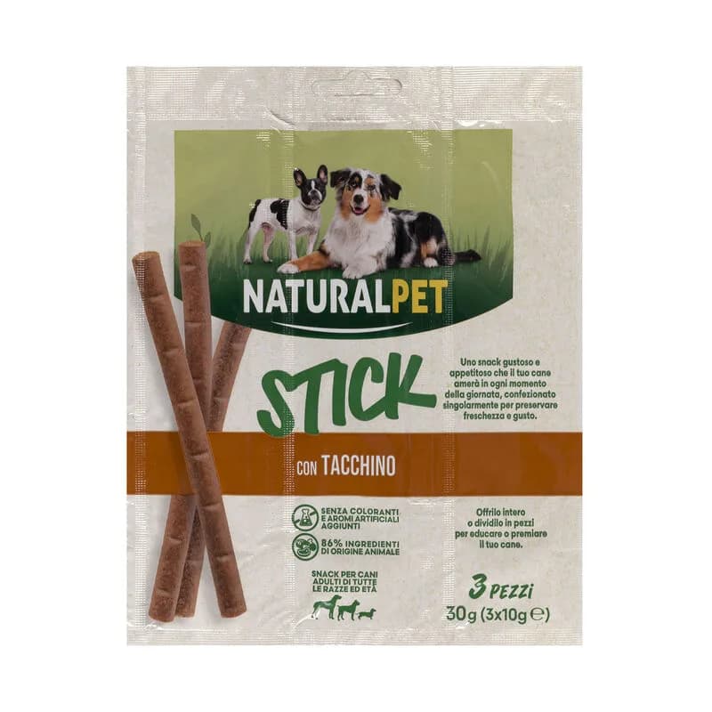 Naturalpet Dog Snack Stick ricco in Tacchino