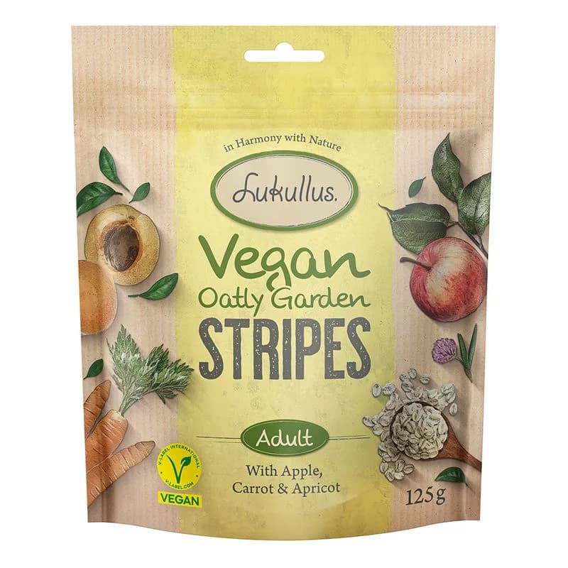 Lukullus Vegan Oatly Garden Stripes, z jabłkiem, marchwią i morelą