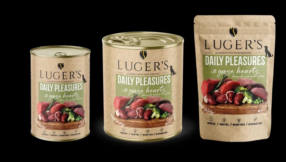 Luger's Daily Pleasures with goose hearts, broccoli and green peas