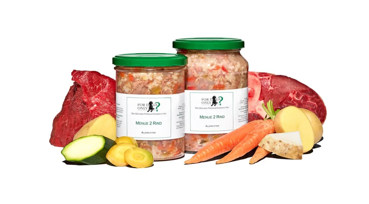 For Dogs Only Premium Hundefutter Menue Rind