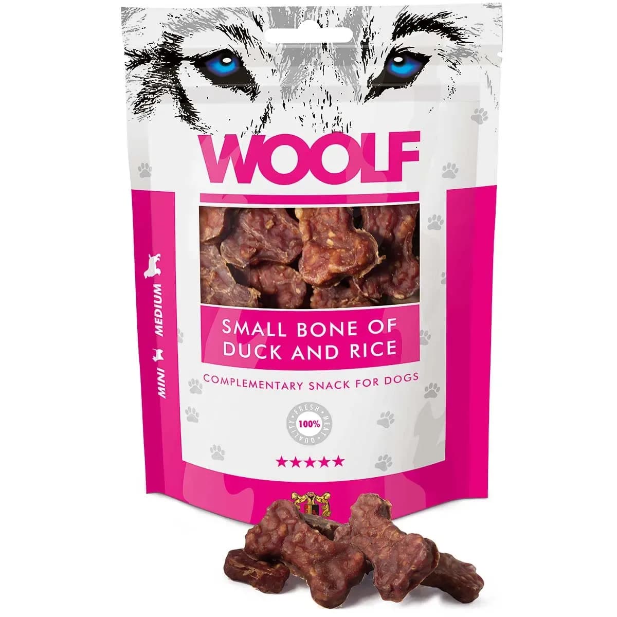 WOOLF Dog treat small bones with duck & rice