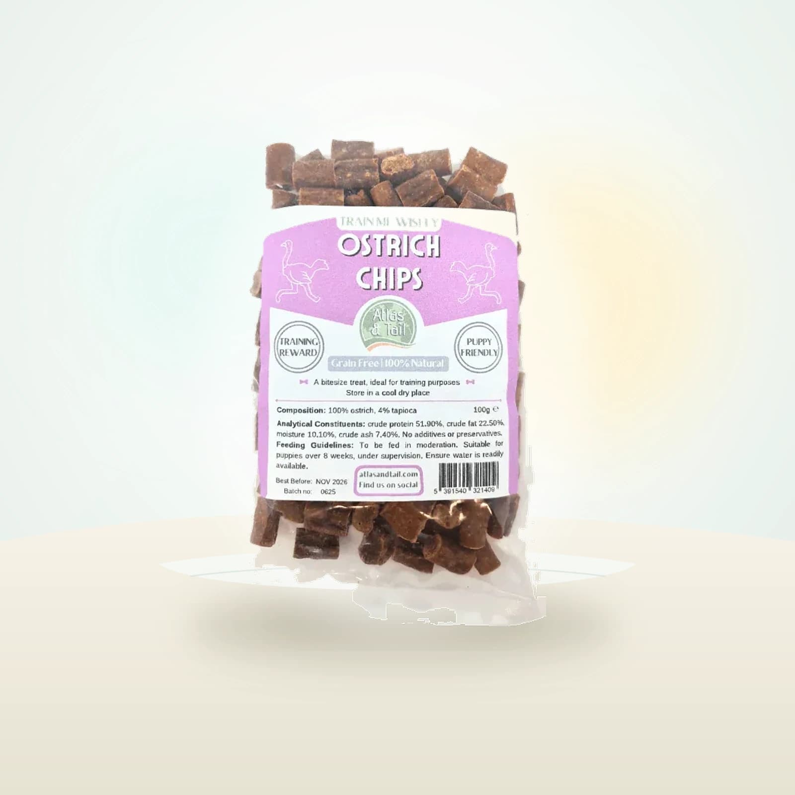 Atlas & Tail Ostrich Chips - Training Treats