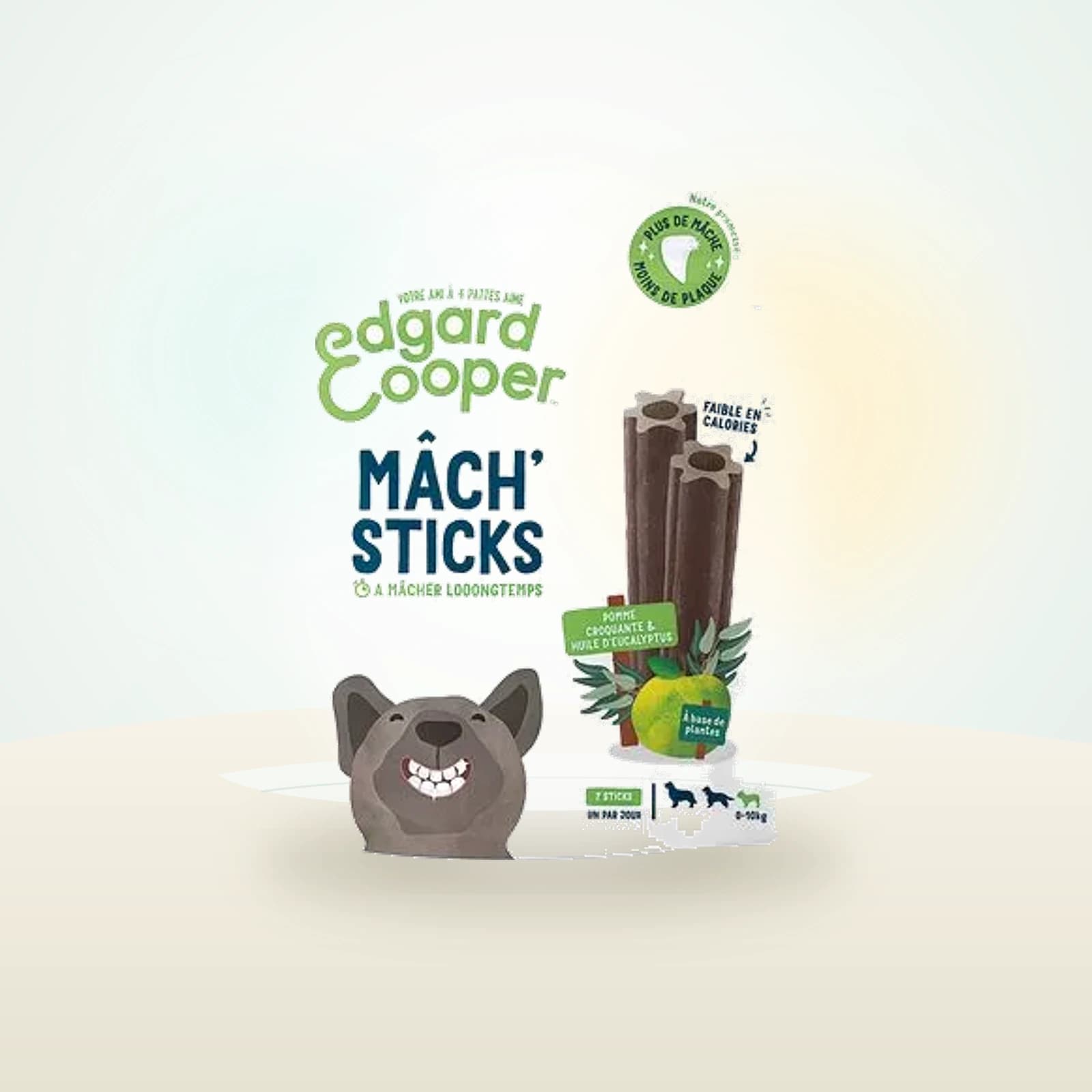Edgard & Cooper Mâch' Sticks appel, eucalyptus voor honden