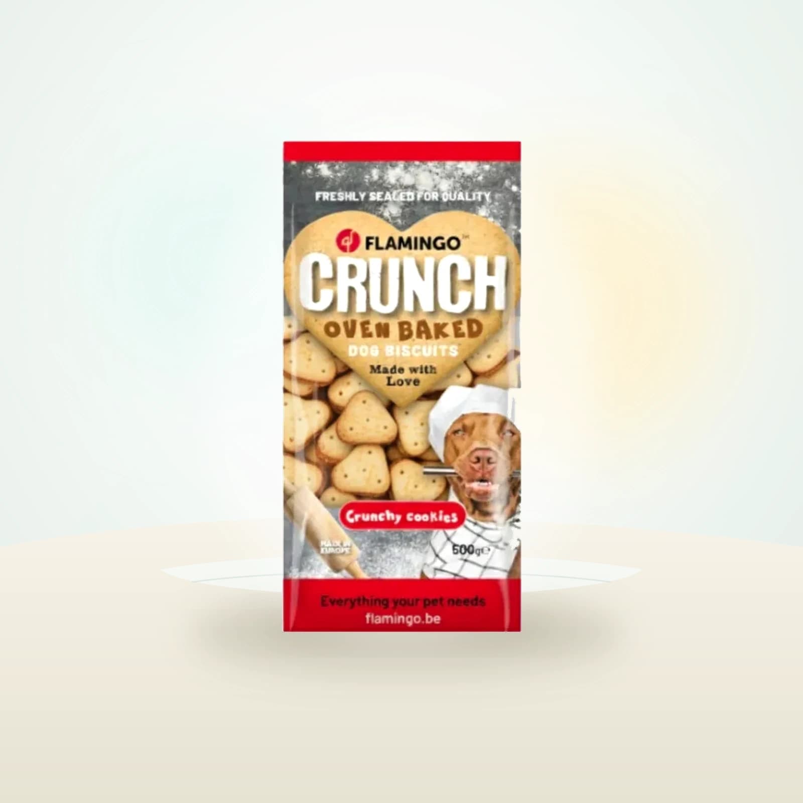 Flamingo Crunch Oven Baked - Dog Biscuits - Sandwich Hearts
