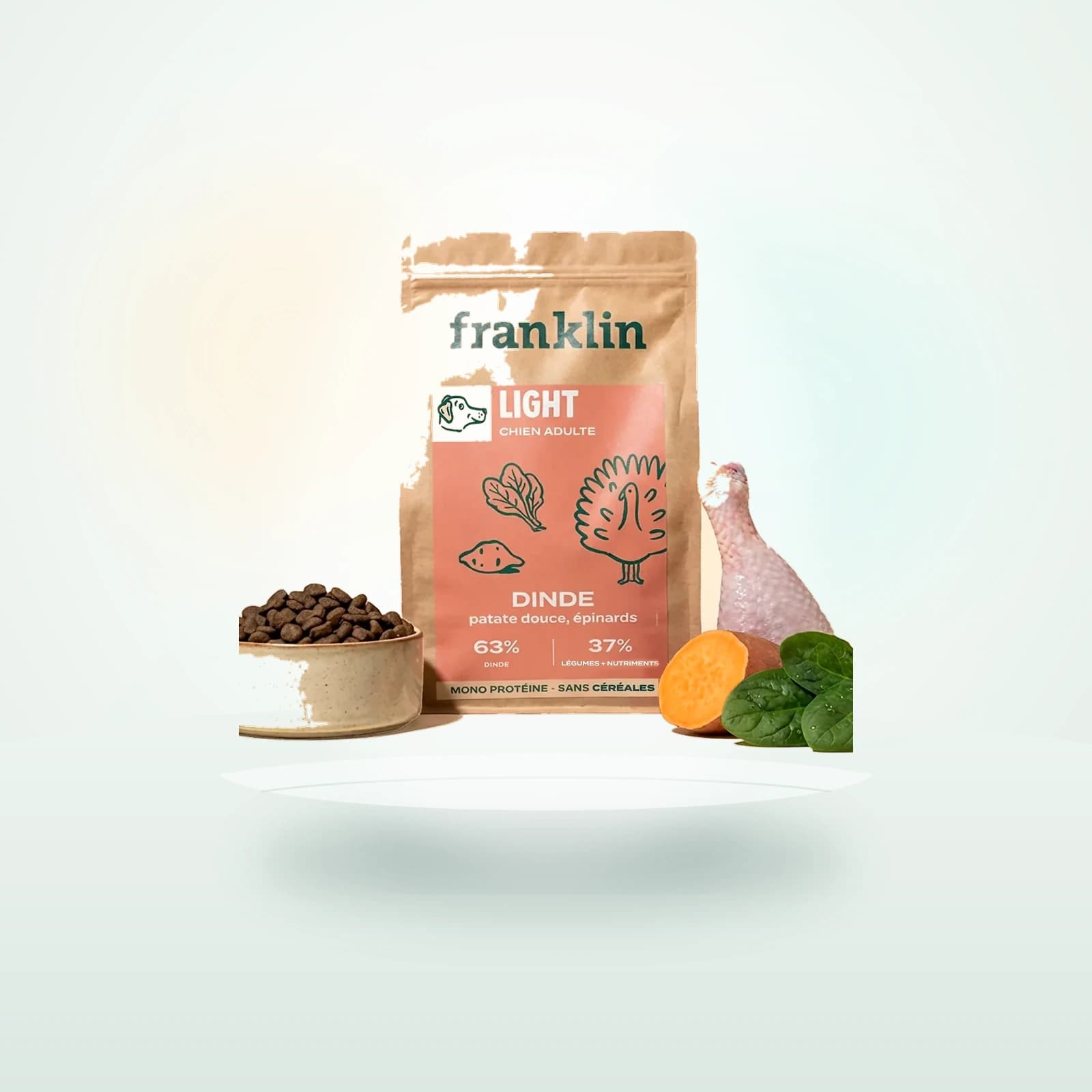 Franklin Pet Food Dinde, Patate Douce, Épinards