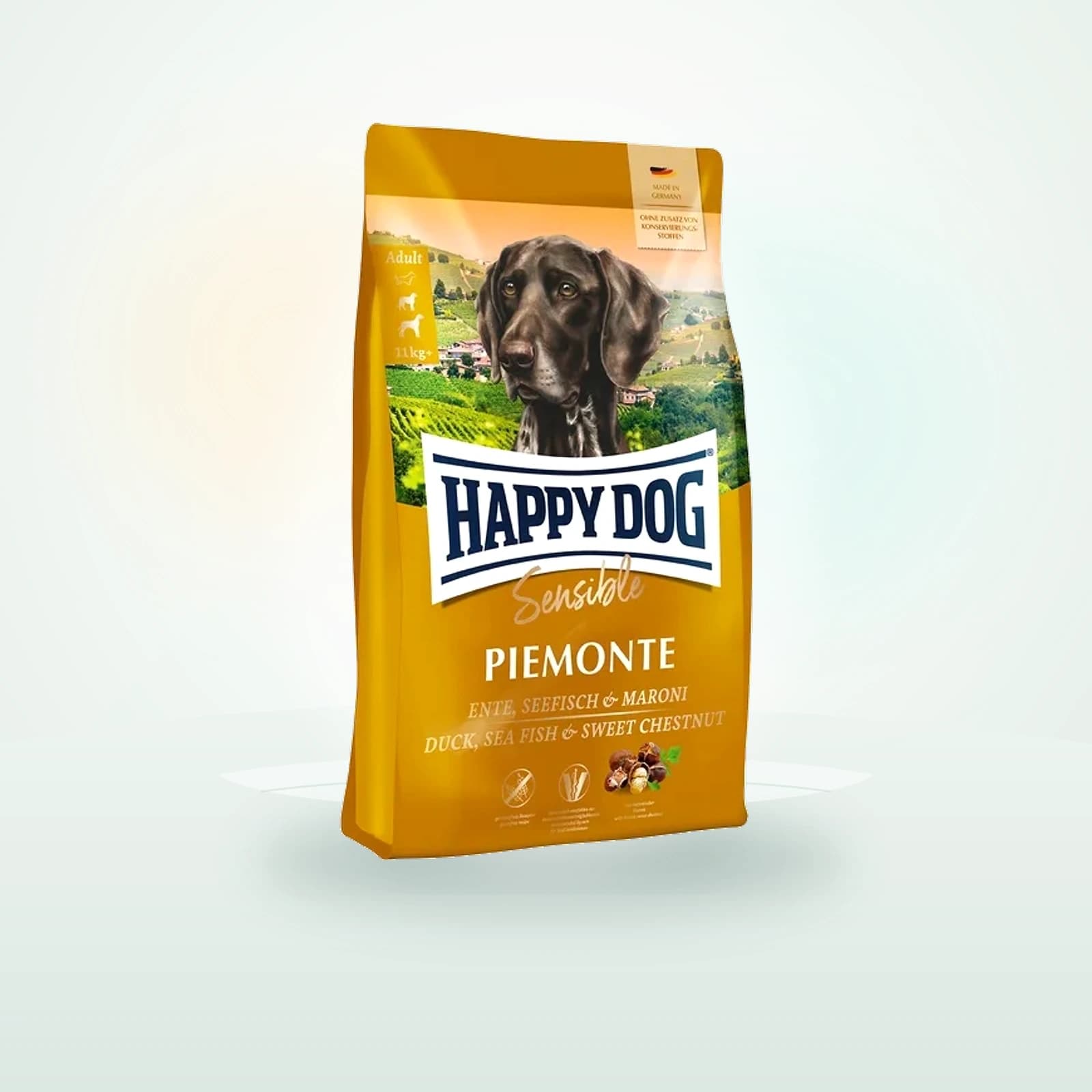 Happy Dog Sensible Piemonte Ente, Seefisch & Maroni