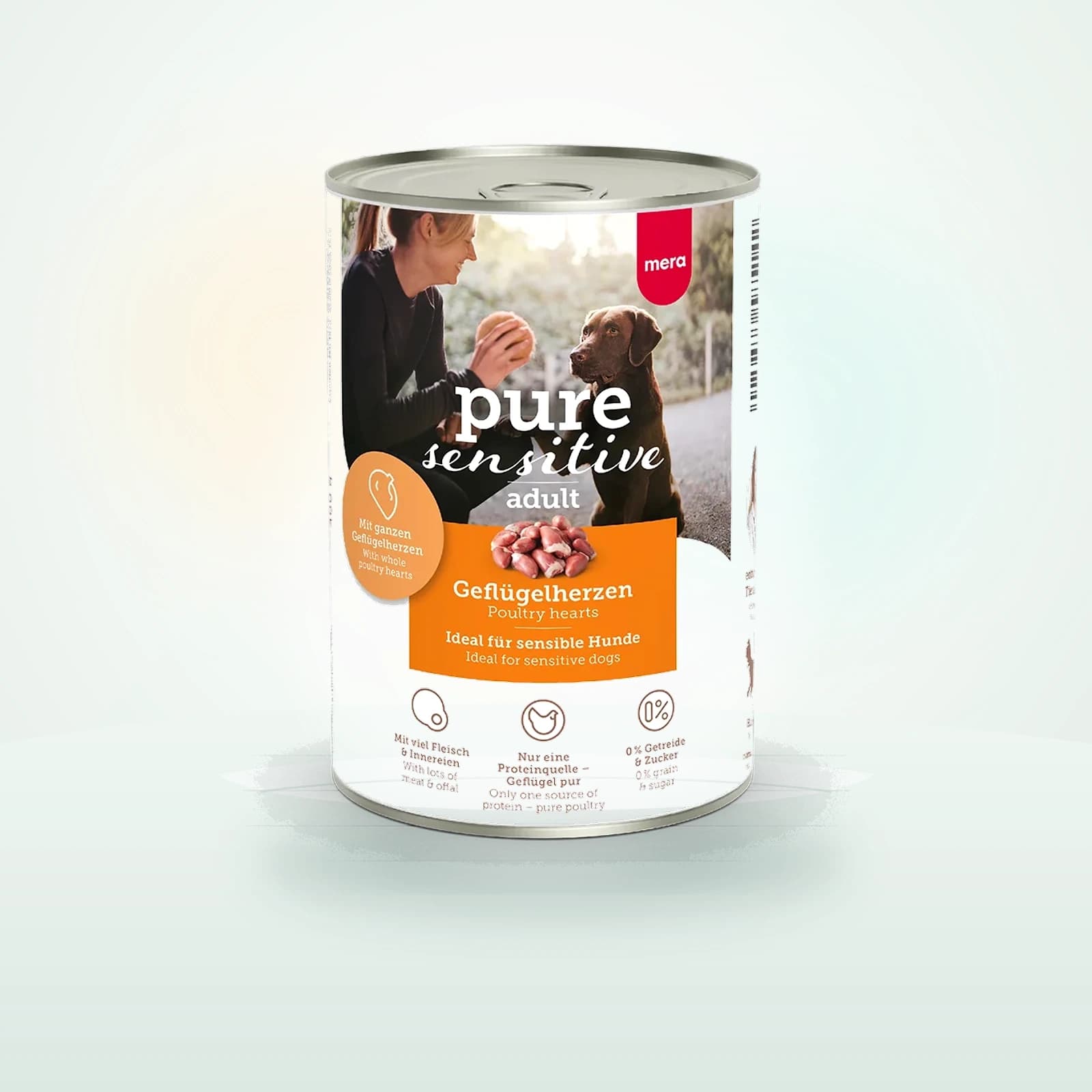 MERA Pure Sensitive Poultry Hearts Wet Food