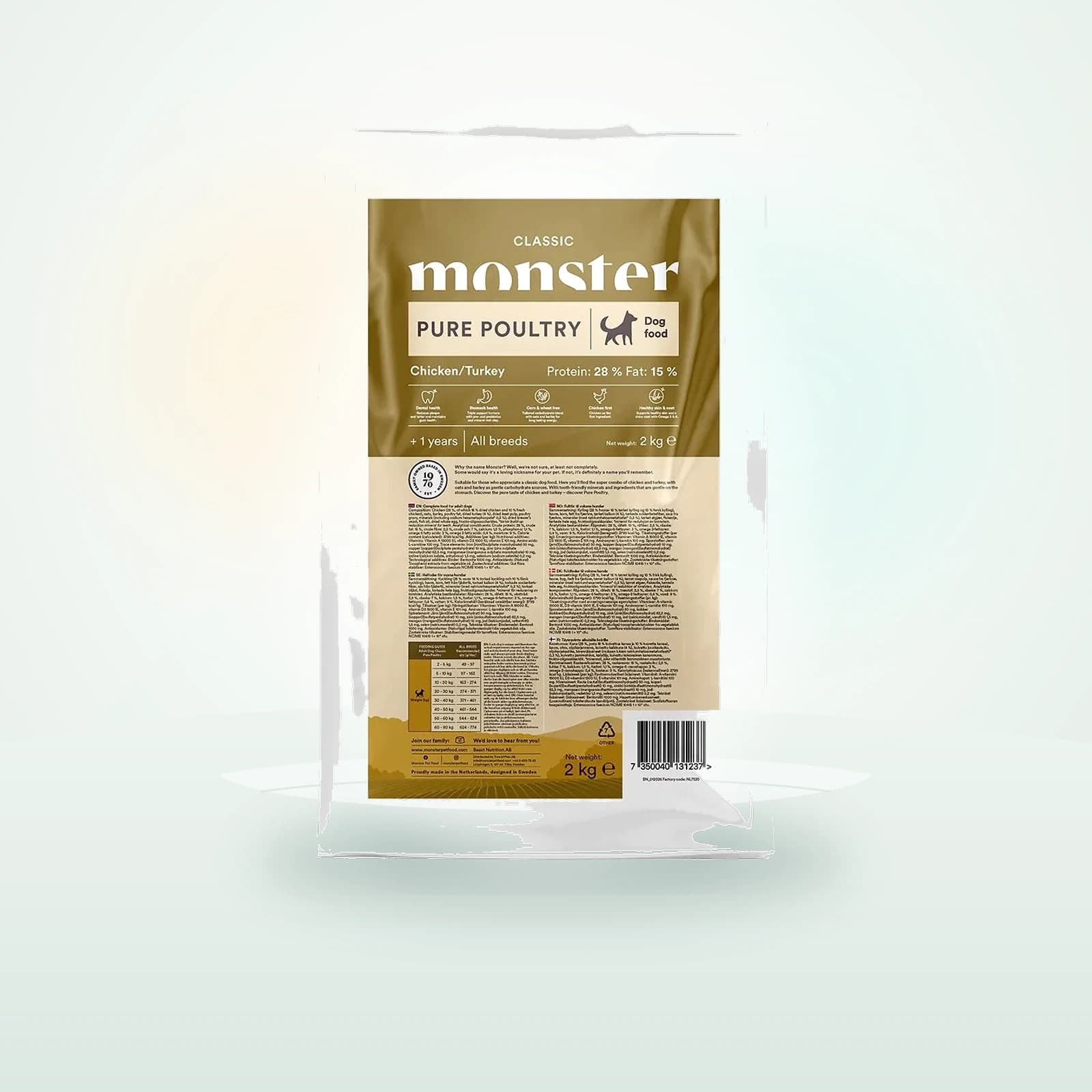 Monster Dog Classic Pure Poultry Torrfoder till Hund
