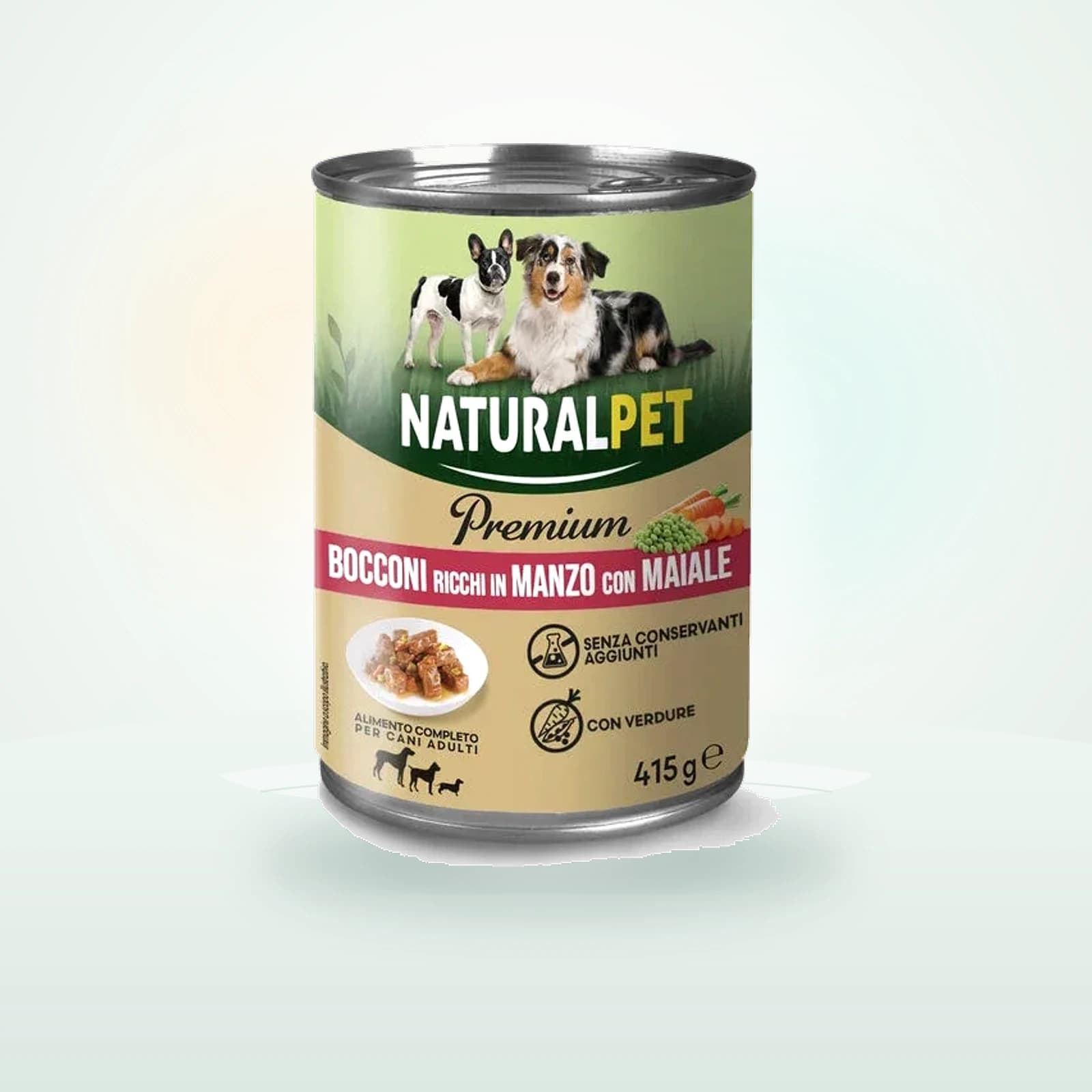Naturalpet Premium Bocconi ricchi manzo con maiale