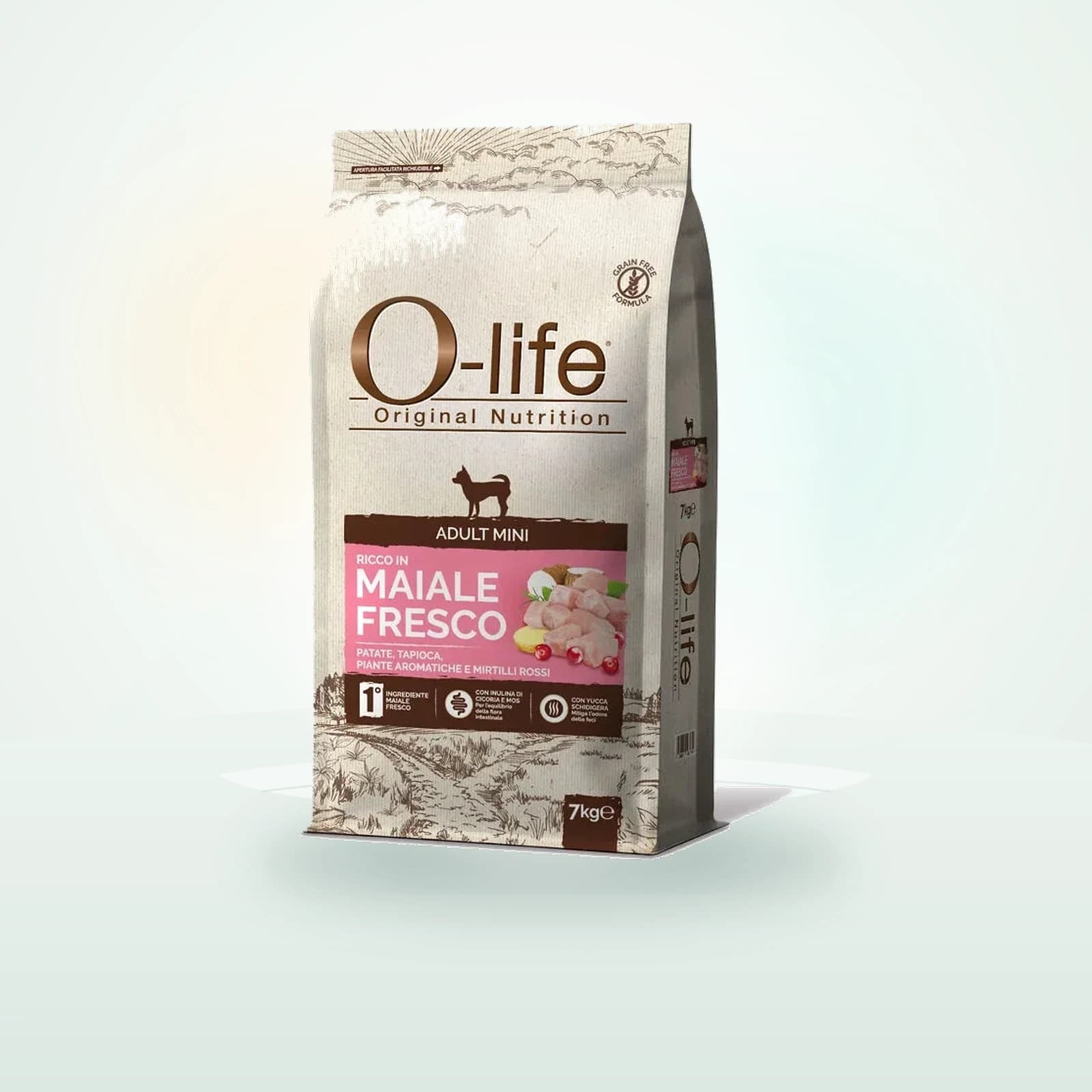 O-life Dog Adult Mini con Maiale Fresco