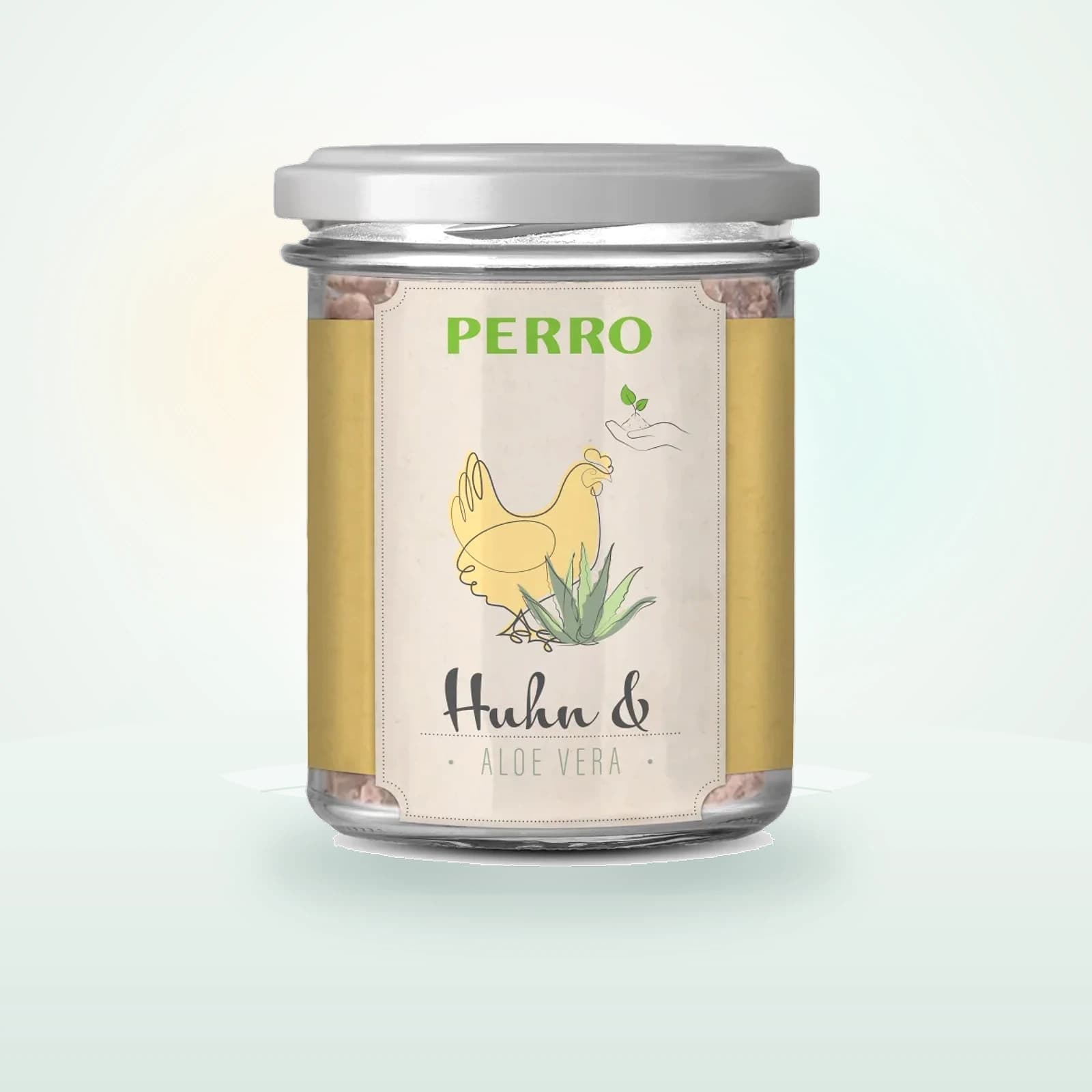 PERRO Geniesser Glas Hund - Huhn & Aloe Vera