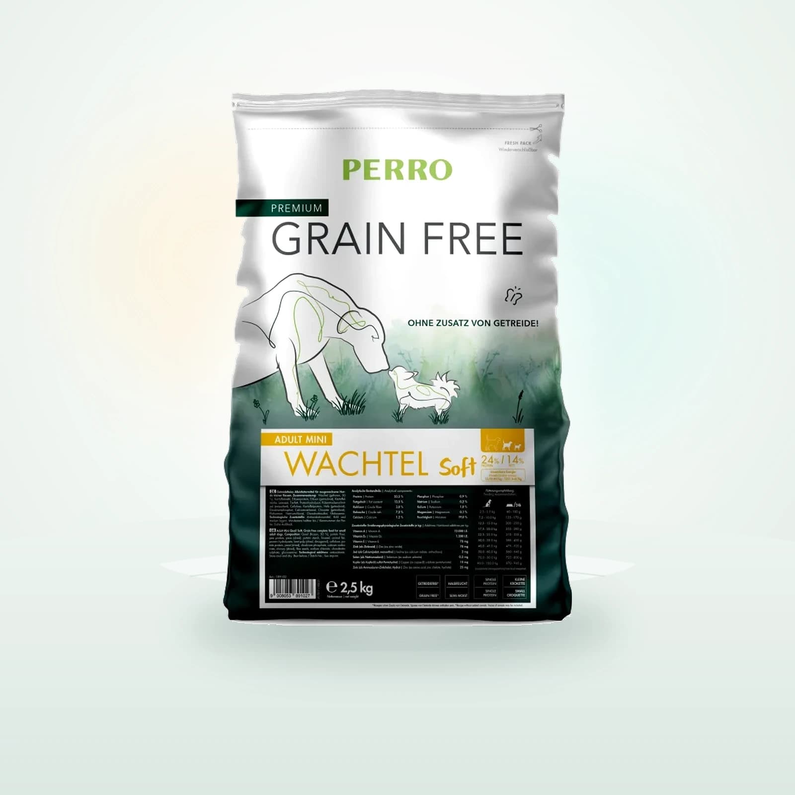 PERRO Grain Free Adult Mini Wachtel Soft - Trockenfutter