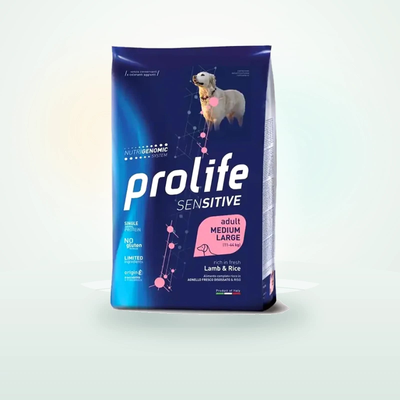 Prolife Cane Adult Sensitive Medium/Large Agnello e Riso