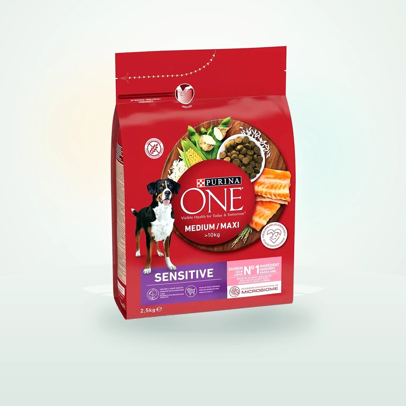 Purina ONE Medium/Maxi Sensitive, łosoś