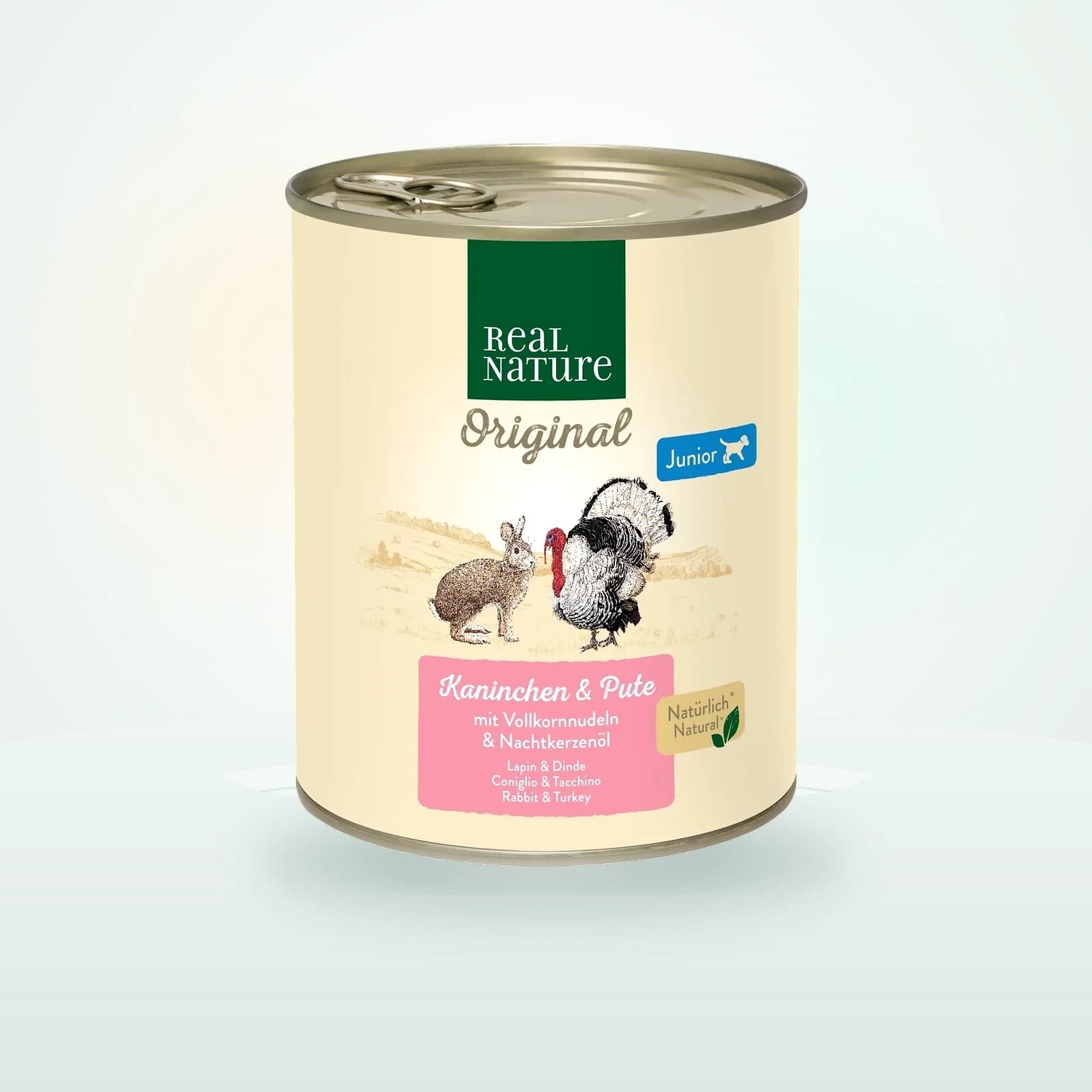 REAL NATURE Nassfutter Hund, Junior, Kaninchen und Pute