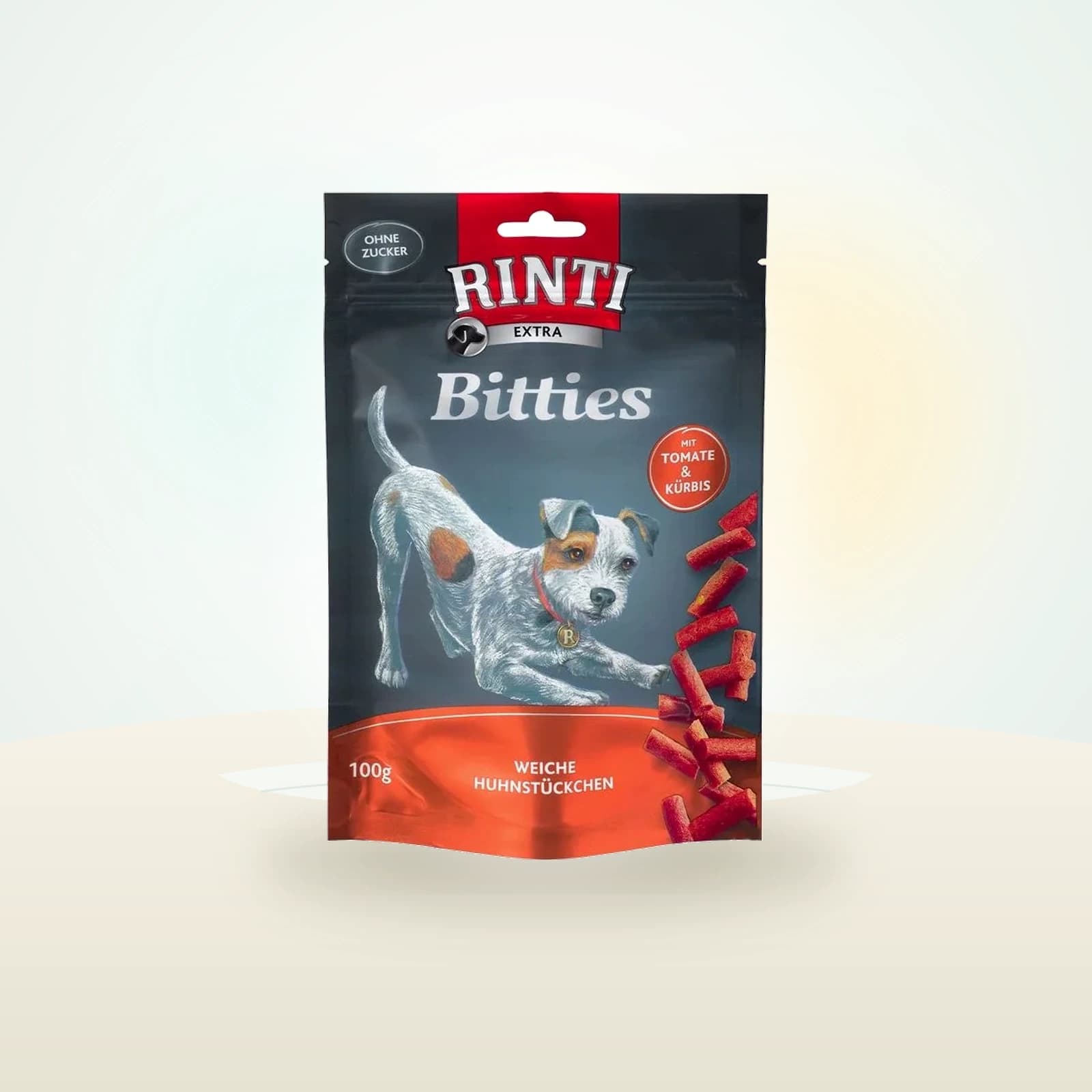 Rinti Extra Bits, kurczak z pomidorami i dynią