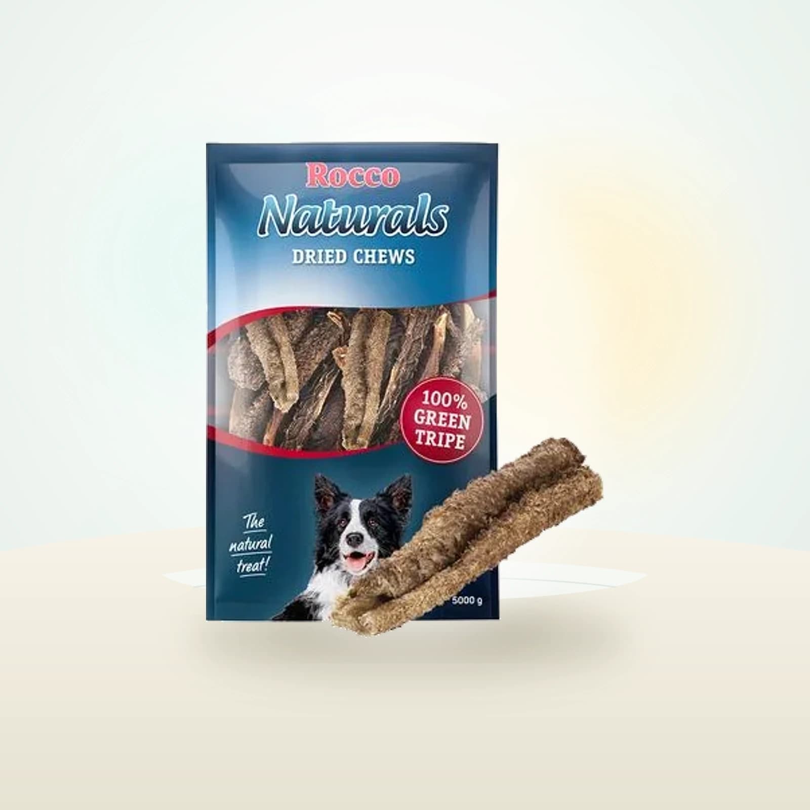 Rocco Naturals snacks de panza verde de buey