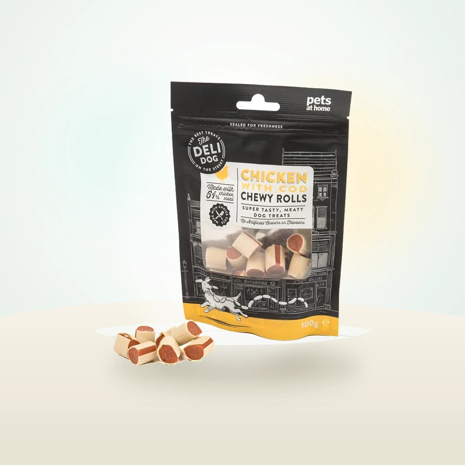 The Deli Dog Chicken with Cod Chewy Rolls Dog Treats