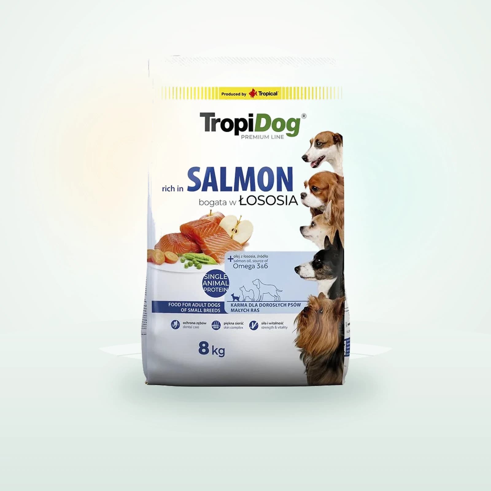 TropiDog Premium Adult Small, łosoś