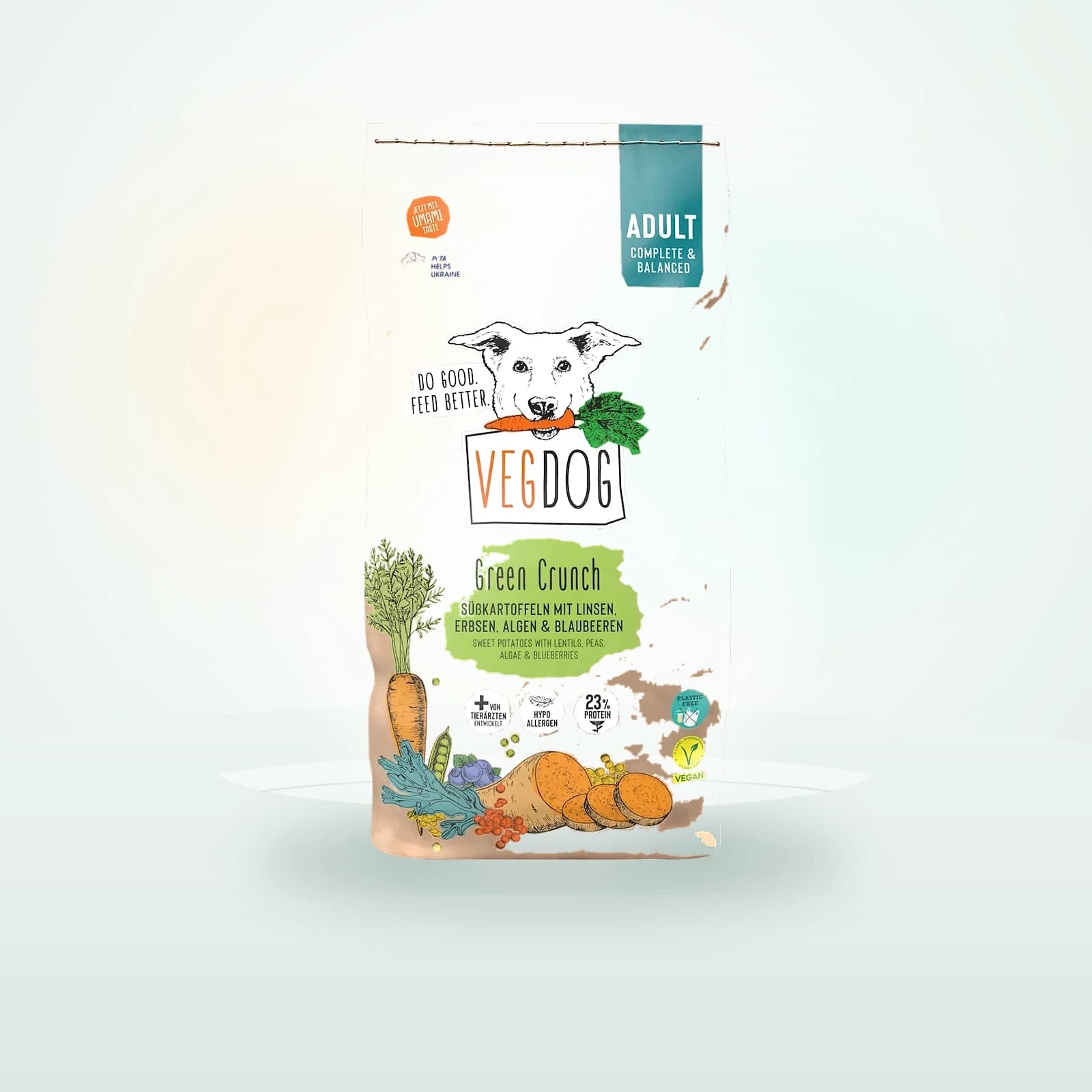VEGDOG mit Süßkartoffeln & Linsen, green crunch, Adult