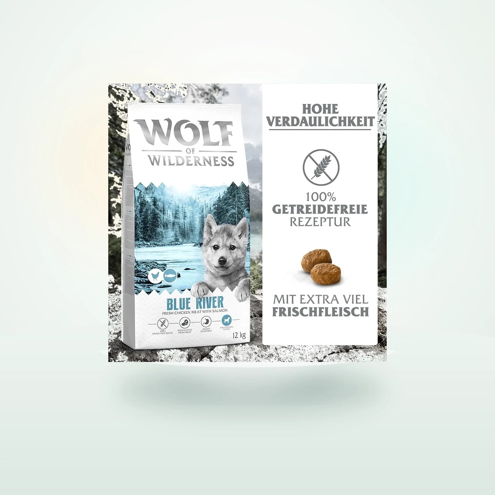 Wolf of Wilderness Junior "Blue River" losos - brez žit