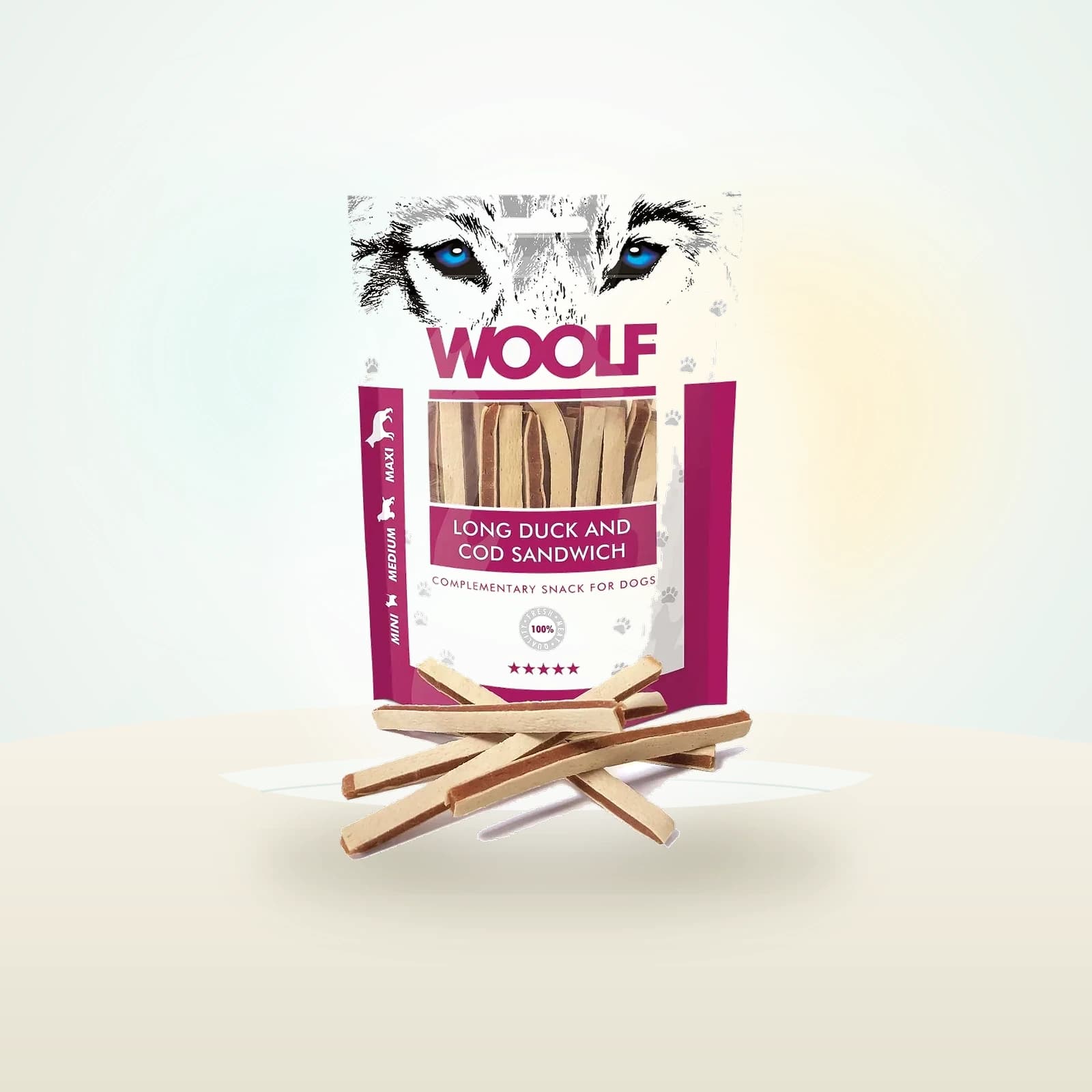 WOOLF Dog treat duck and cod sandwich