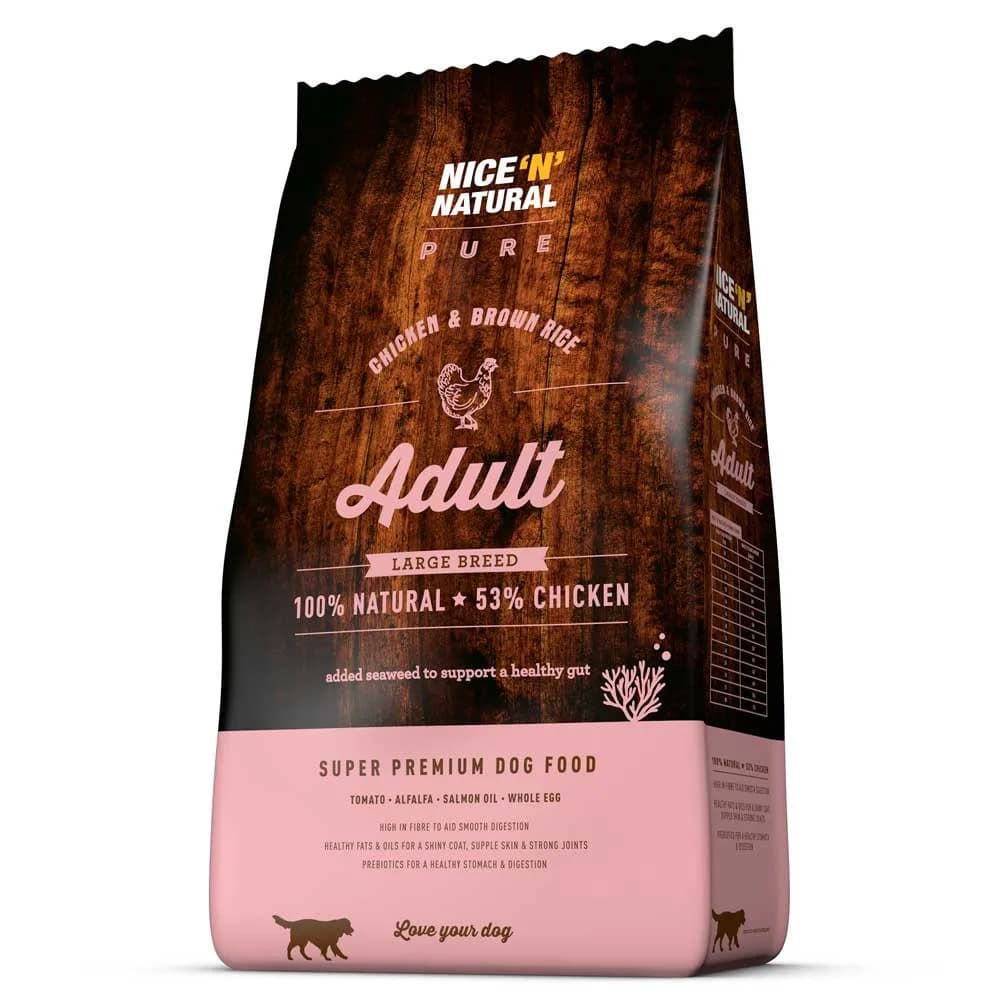Nice N Natural Pure Large Breed Chicken Brown Rice Dog Food