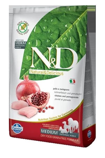 Natural&Delicious N&D Dog Adult Medium Chicken/Pomegranate Grain-free