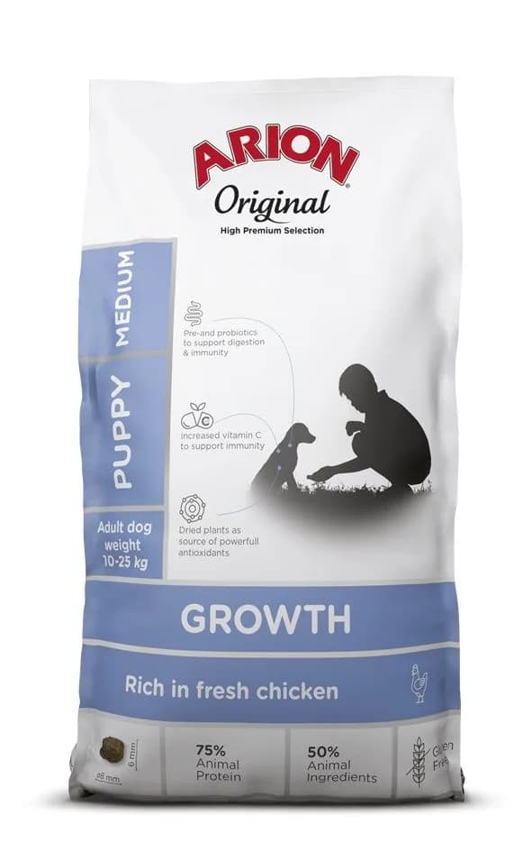 ARION Original Growth Puppy Medium Chicken Rice kurczak, monoproteinowa karma dla szczeniąt ras średnich