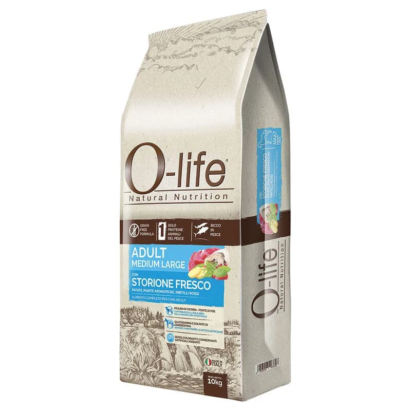 O-life Dog Adult Medium Large con Storione Fresco