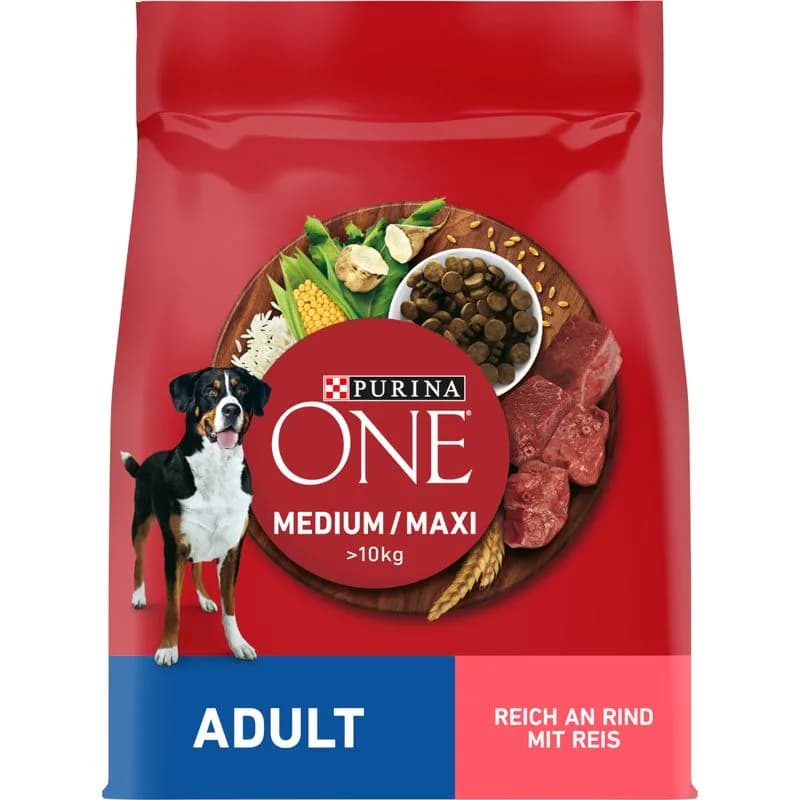 Purina ONE Medium/Maxi Adult Nötkött & ris
