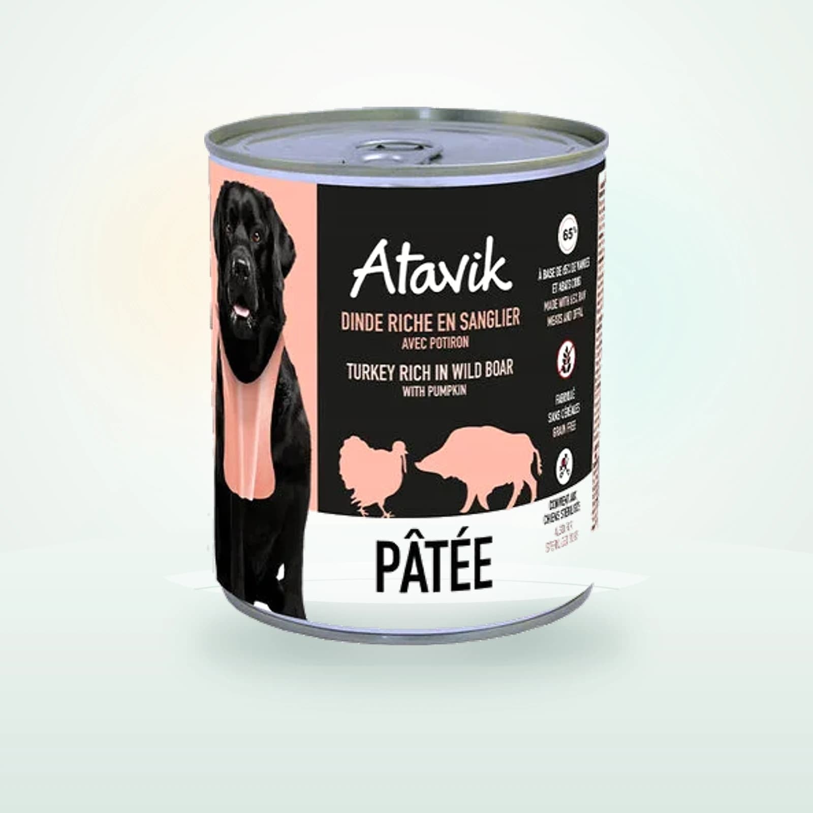 Atavik Pâtée pour chien - Dinde riche en Sanglier avec potiron